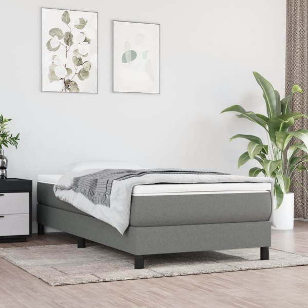 Pocket spring mattress, medium firmness, dark gray, 90x200x20 cm, fabric
