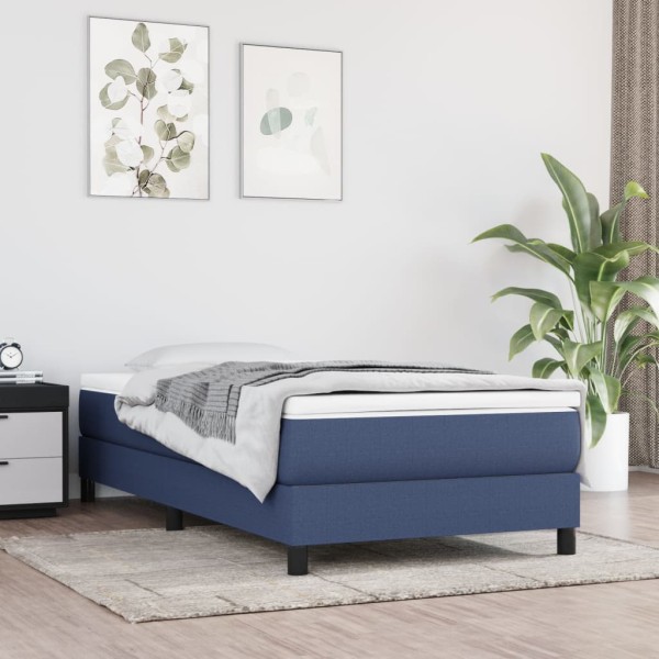 Pocket spring mattress, medium hardness, blue, 100x200x20 cm, fabric