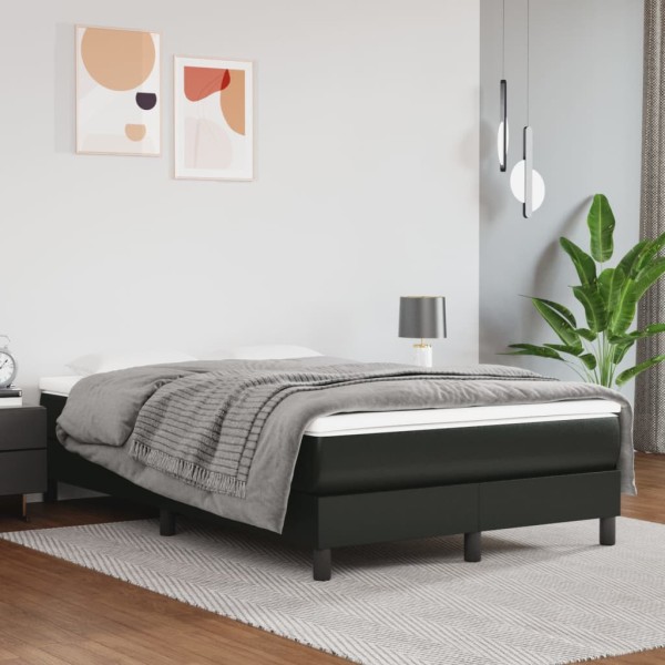 Pocket spring mattress, medium firmness, black, 120x200x20cm, artificial leather