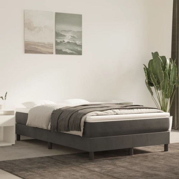 Pocket spring mattress, medium firmness, dark gray, 120x200x20 cm, velvet