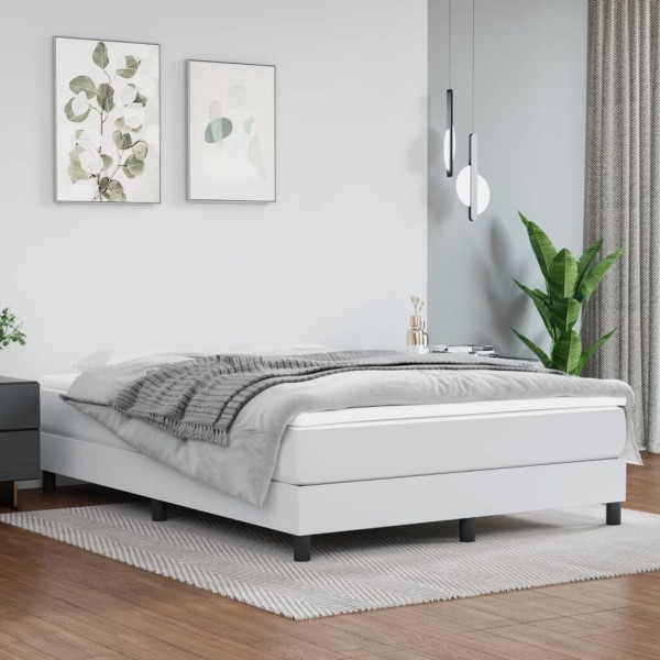 Pocket spring mattress, medium firmness, white, 140x190x20 cm, artificial leather