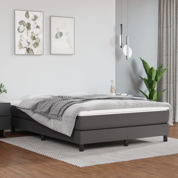 Pocket spring mattress, medium firmness, gray, 100x200x20 cm, artificial leather
