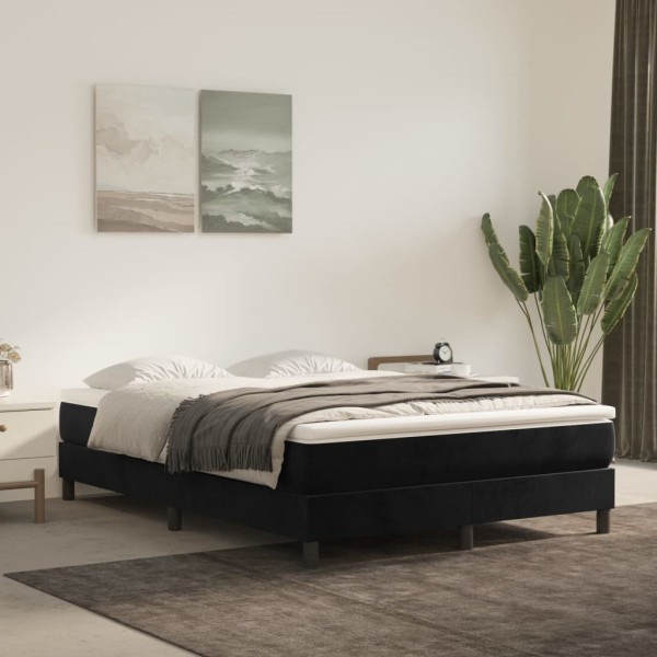 Pocket spring mattress, medium hardness, black, 140x190x20 cm, velvet