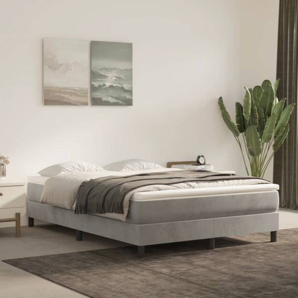 Pocket spring mattress, medium firmness, light gray, 140x200x20 cm, velvet