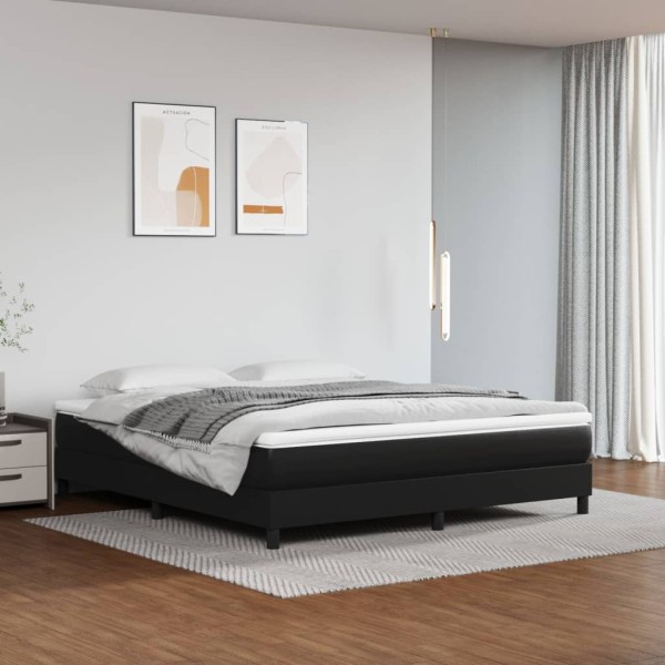 Pocket spring mattress, medium firmness, black, 160x200x20cm, artificial leather