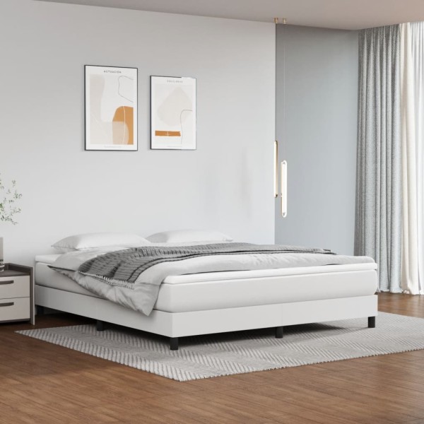 Pocket spring mattress, medium firmness, white, 160x200x20 cm, artificial leather
