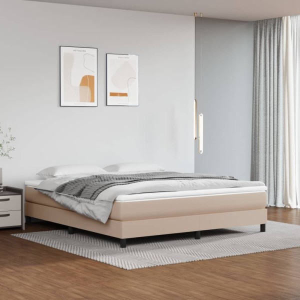 Pocket spring mattress, medium hardness, cappuccino, 160x200x20 cm, artificial leather