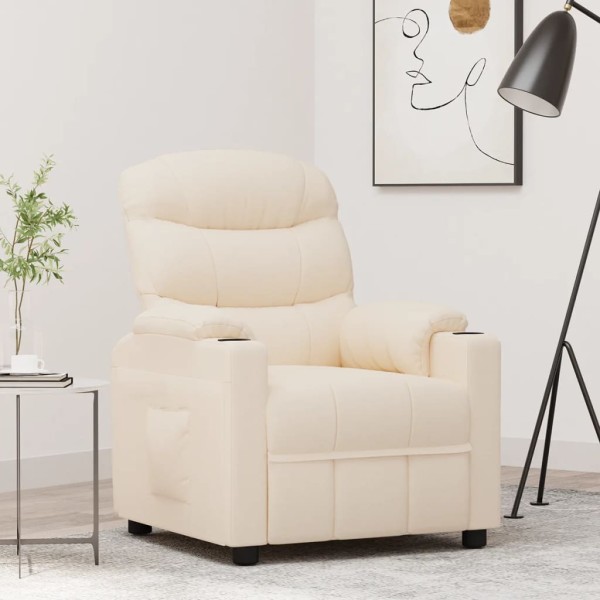 Reclining chair, cream color, fabric