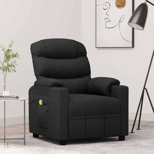 Massage chair, black, fabric