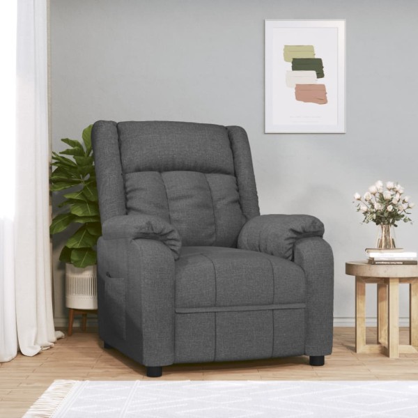 Reclining chair, dark gray, fabric