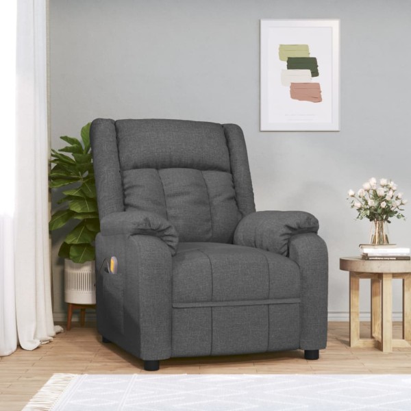 Massage chair, dark gray, fabric
