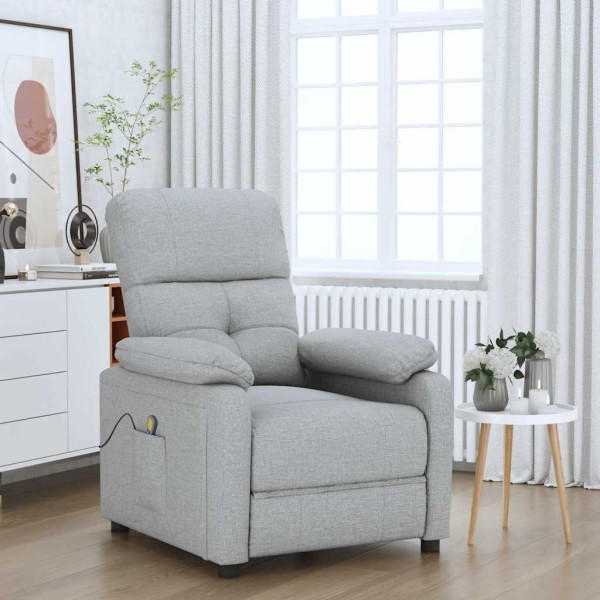 Massage chair, light gray, fabric