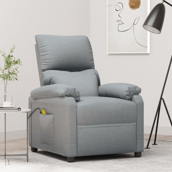 Massage chair, light gray, fabric