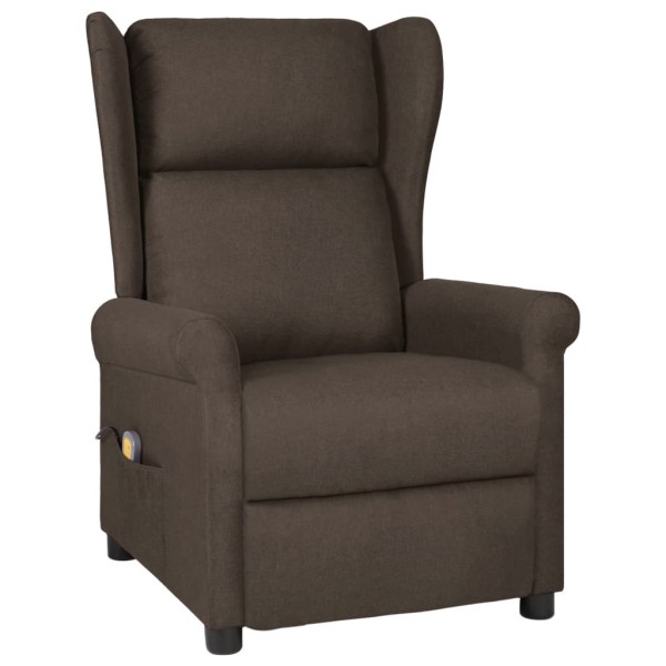 Massage chair, dark brown, fabric