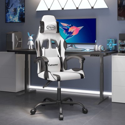Swivel gaming chair, white...