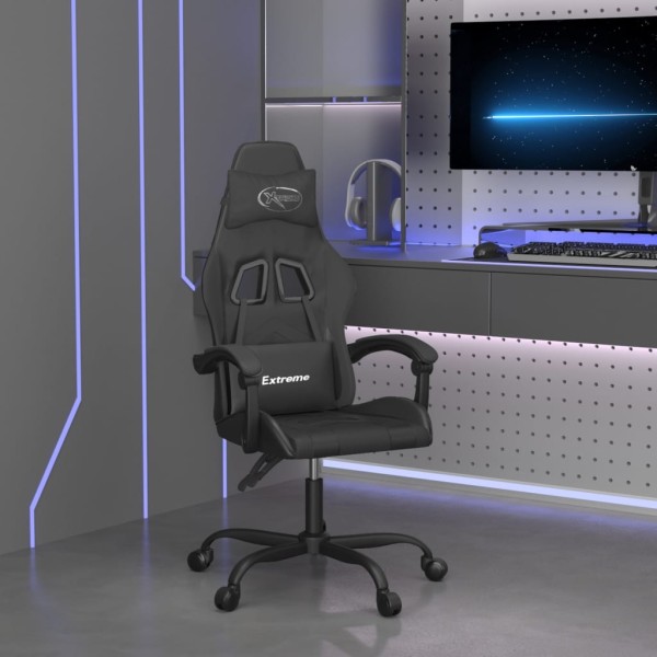 Swivel gaming chair, black color, artificial leather