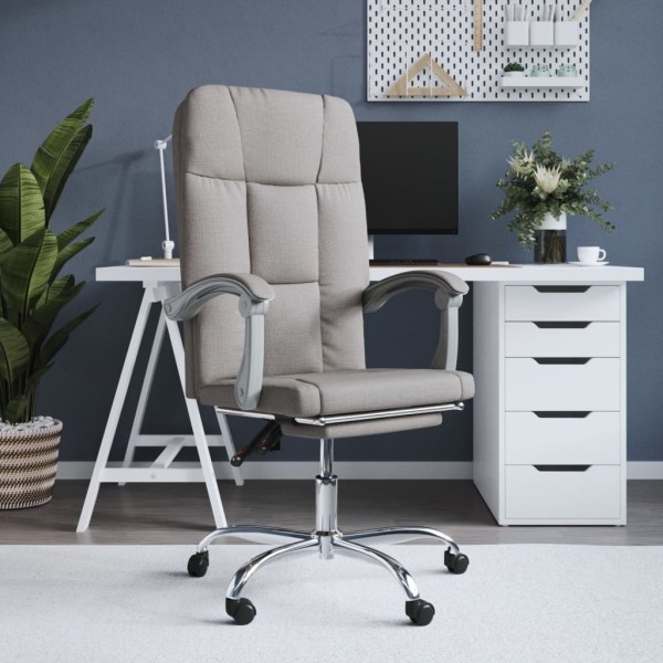 Reclining office chair, taupe color, fabric