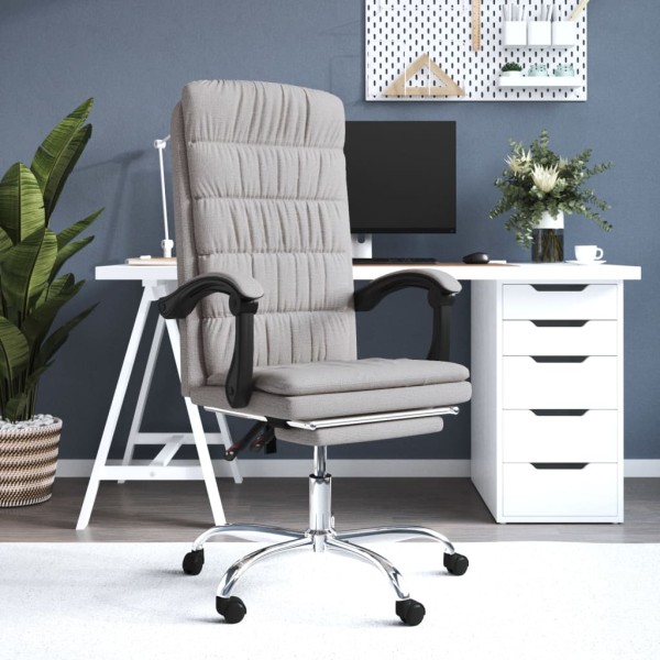 Reclining office chair, taupe color, fabric