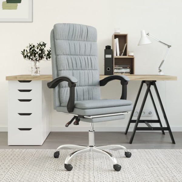 Reclining office chair, light gray color, fabric