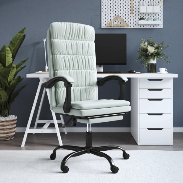 Reclining office chair, light gray, velvet