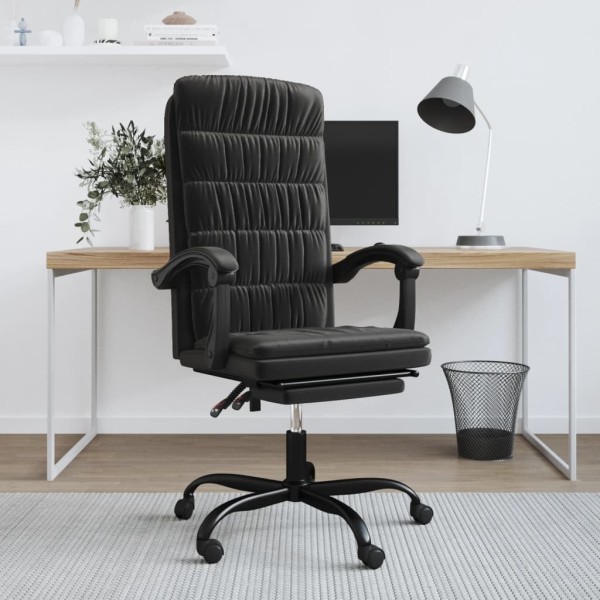 Reclining office chair, black, velvet