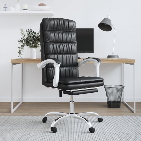 Reclining office chair, black color, artificial leather