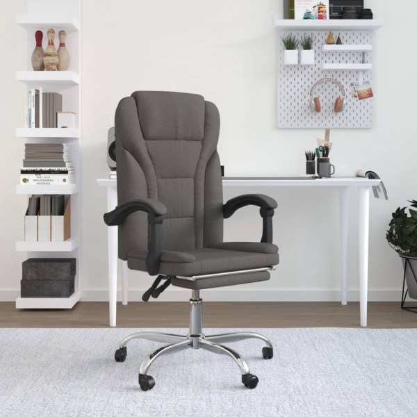 Reclining office chair, dark gray, fabric