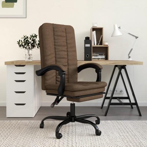 Reclining office chair, brown color, fabric