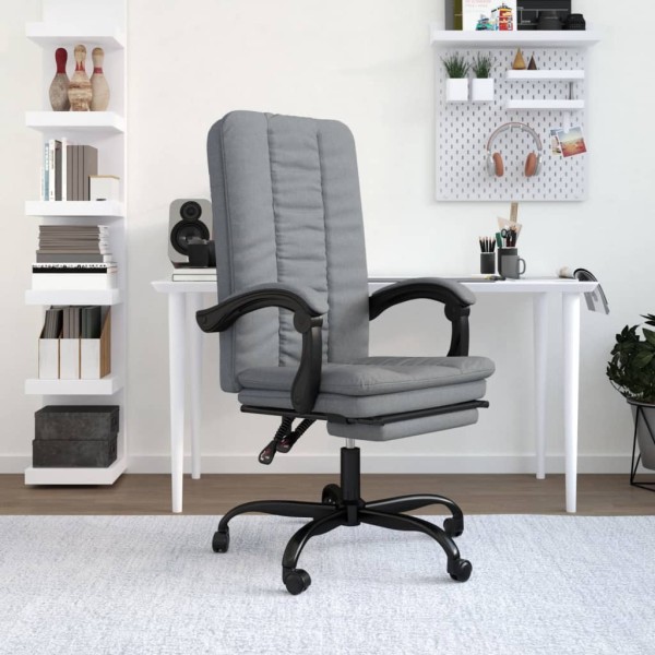 Reclining office chair, light gray color, fabric