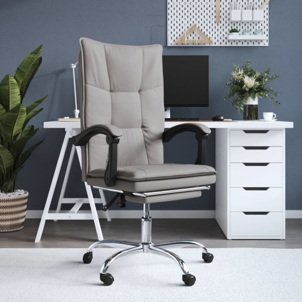 Reclining office chair, taupe color, fabric