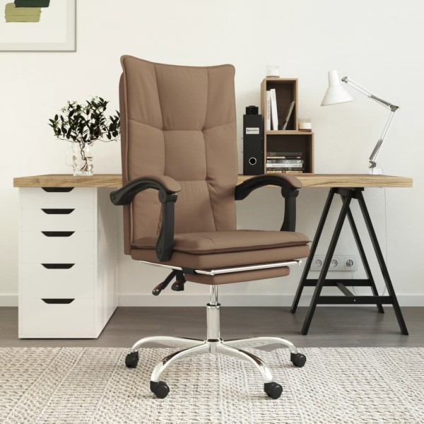 Reclining office chair, brown color, fabric