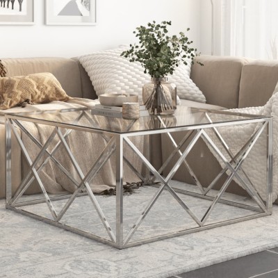 Coffee table, silver, steel...