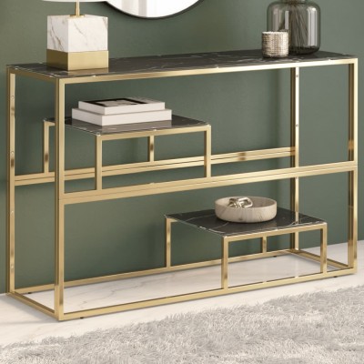 Console table, gold, steel...