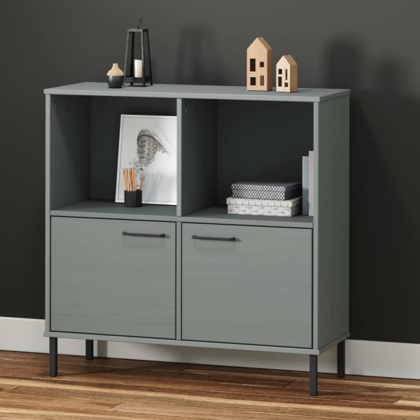 Bookcase with legs, grey, 90x35x90.5cm, wood, OSLO