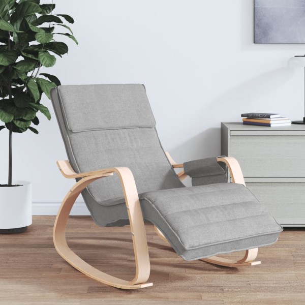 Rocking chair, light gray color, fabric