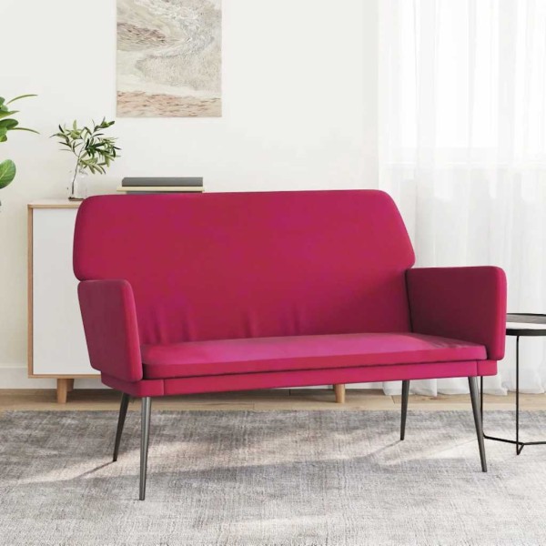 Bench, red wine color, 108x79x79cm, velvet