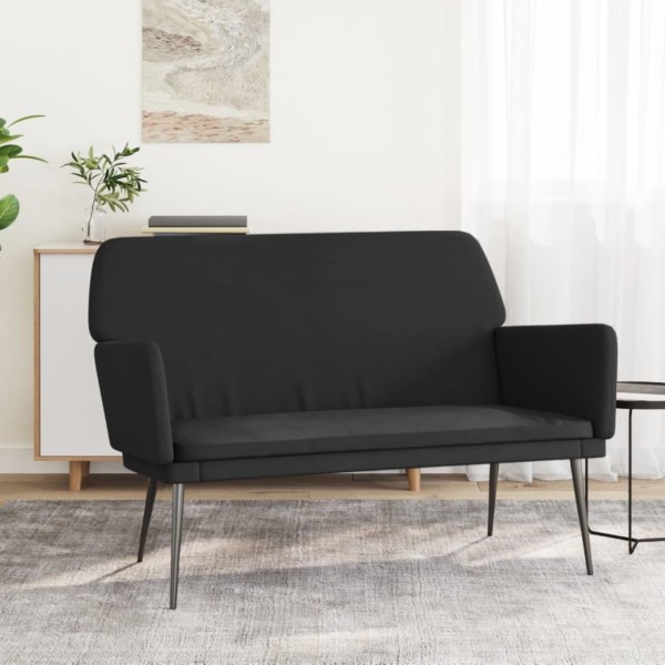 Bench, black, 108x79x79cm, velvet