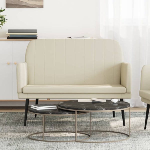 Bench, cream color, 107x80x81cm, artificial leather