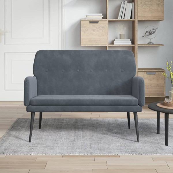Bench, dark gray, 108x79x79cm, velvet