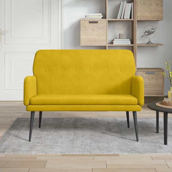 Bench, yellow, 108x79x79cm, velvet
