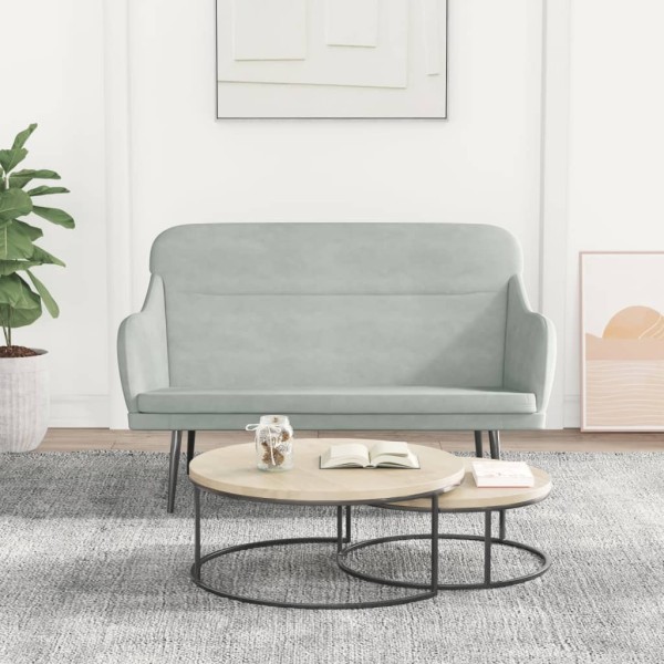Bench, light gray, 110x76x80cm, velvet