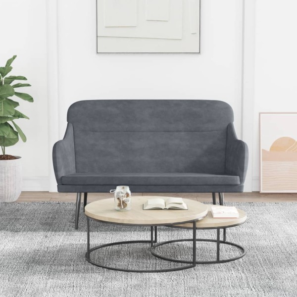 Bench, dark gray, 110x76x80cm, velvet