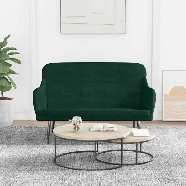 Bench, dark green, 110x76x80cm, velvet