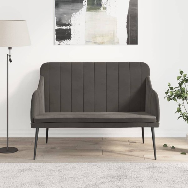 Bench, dark gray, 110x76x80cm, velvet