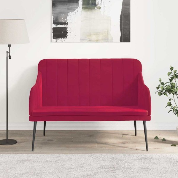 Bench, red wine color, 110x76x80cm, velvet