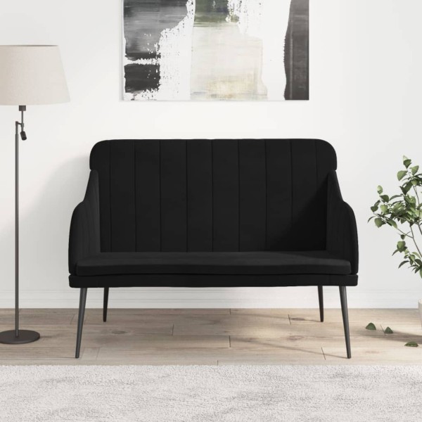 Bench, black, 110x76x80cm, velvet