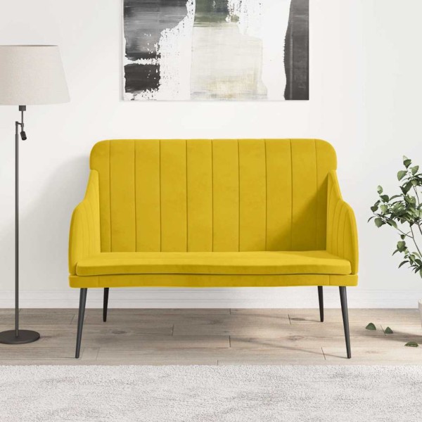 Bench, yellow, 110x76x80cm, velvet