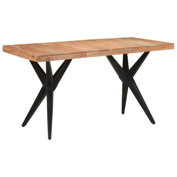Dining table, black, 140x70x76cm, solid acacia