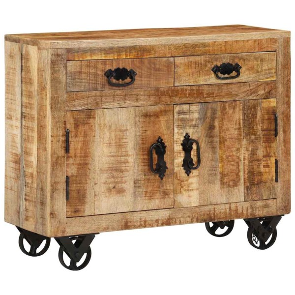 Side cabinet, 80x30x65cm, untreated solid mango wood