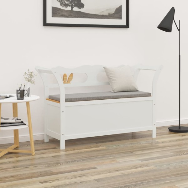Bench, white, 107x45x75.5cm, solid spruce
